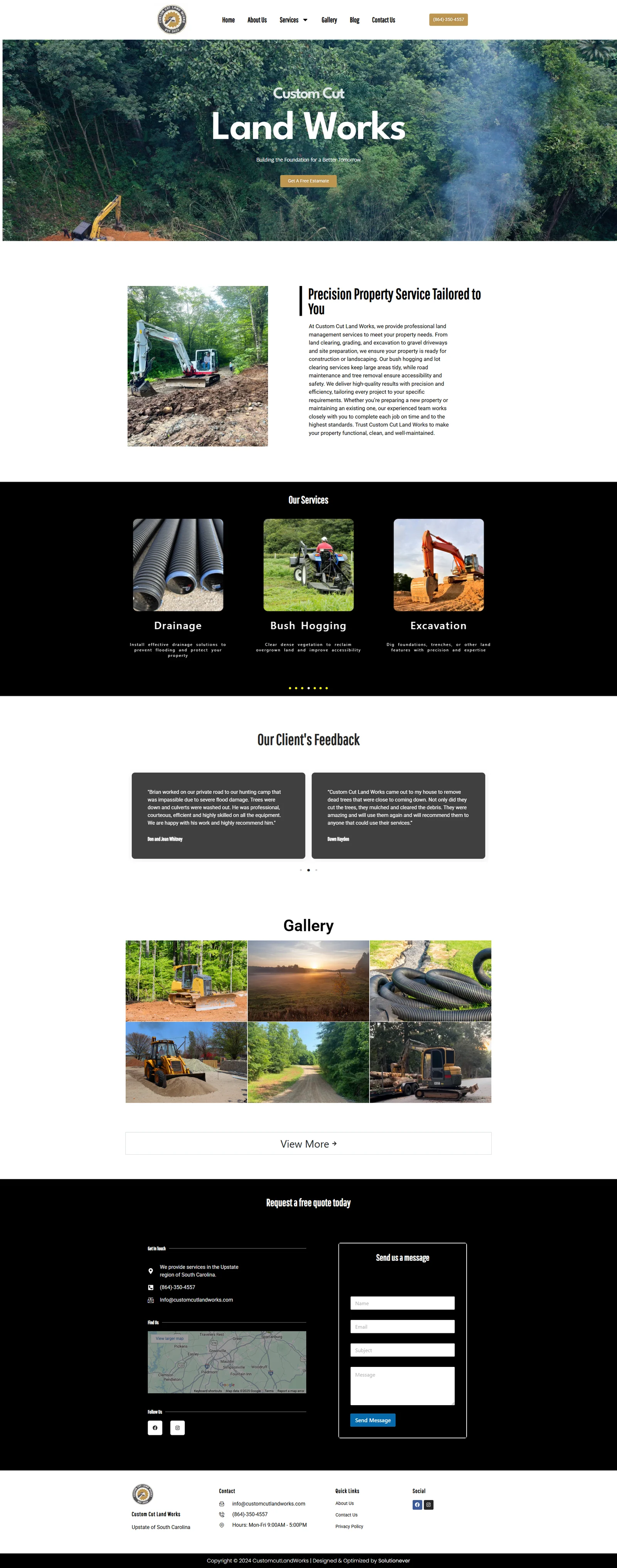 Custom Cut Land Works website
