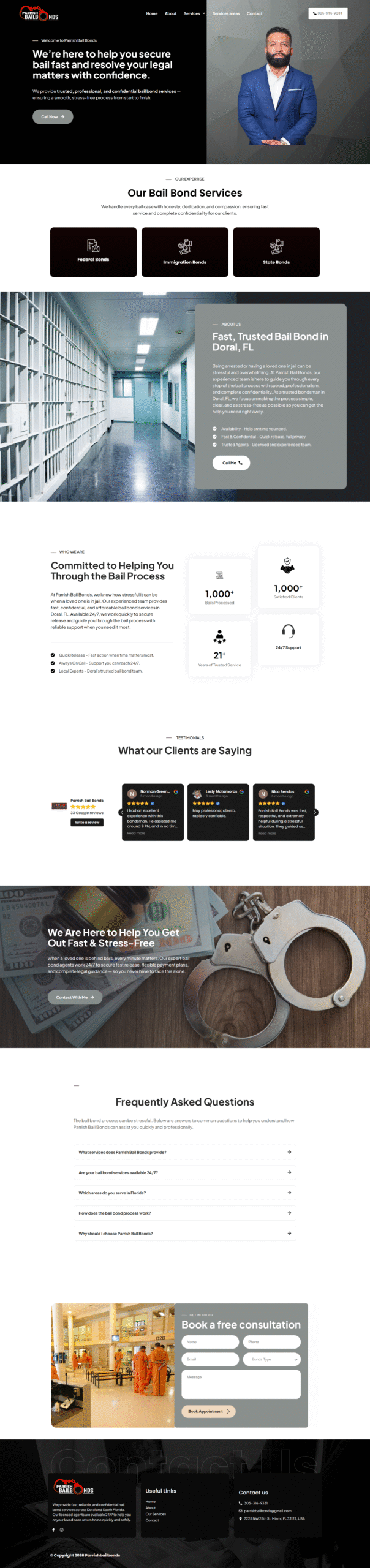 Parrish Bail Bonds website