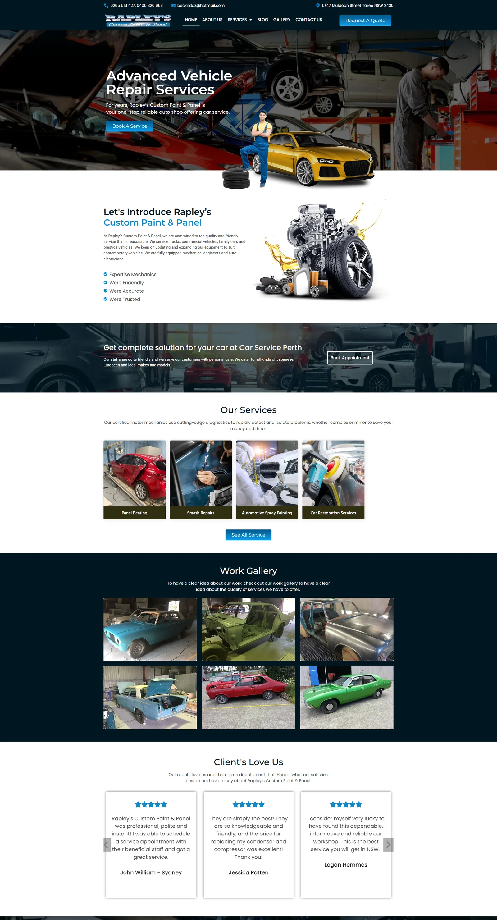 Rapley Custom Paint website