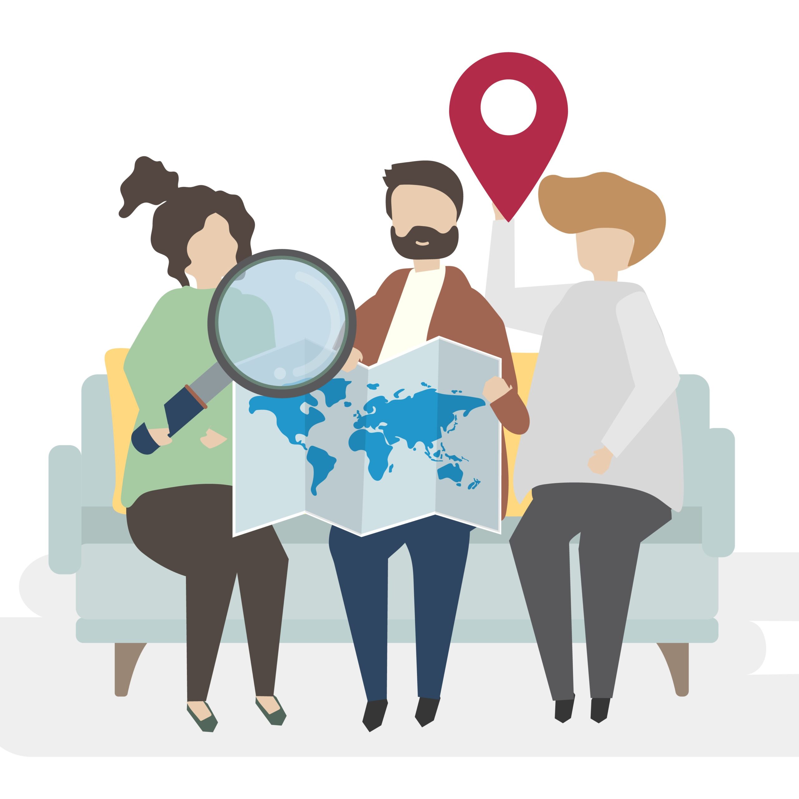 Illustration of characters with traveling concept