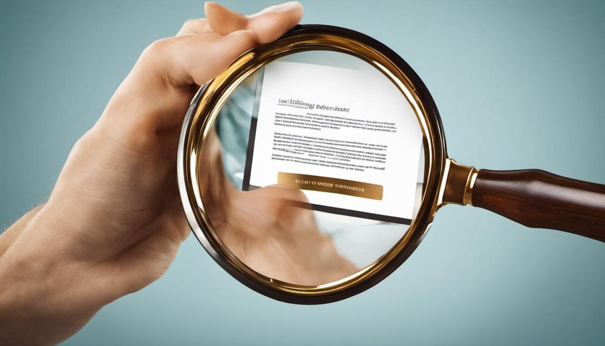 A magnifying glass symbolizing keyword research and SEO optimization.